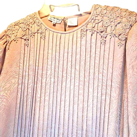 In The Mood Women's Skirt Set Pink Jacquard Tunic Top Micro-pleated Lace Midi 14 - Picture 3 of 16